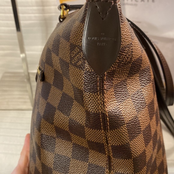 LOUIS VUITTON Jena PM Tote Bag Brown Ebene Damier PVC coated canvas w/COA - Picture 8 of 16